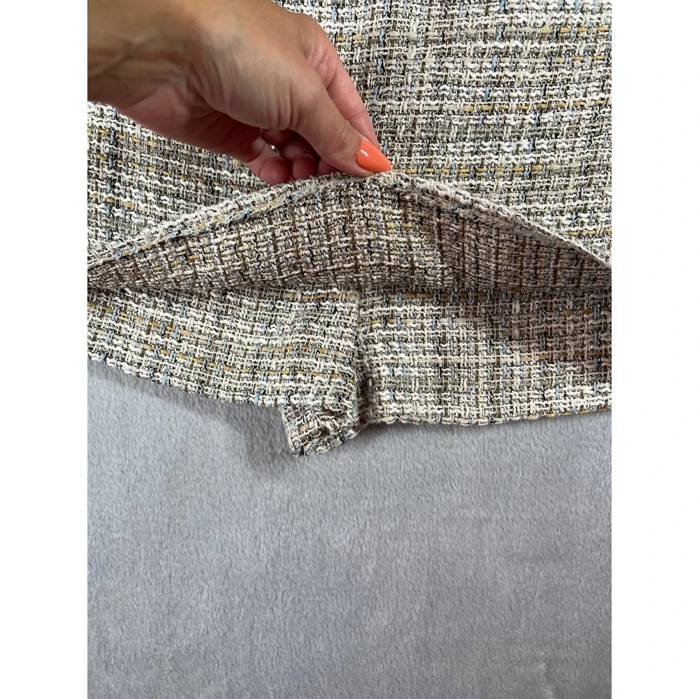 Zara Women Multi Color Tweed Skort Mini Skirt Shorts Size Large New